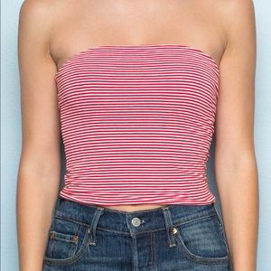 red and white striped brandy melville tube top